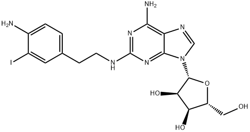 2-(2-(4-amino-3-iodophenyl)ethylamino)adenosine 结构式