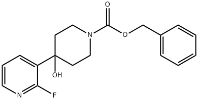 4-(2-氟-3-吡啶基)-4-羟基-1-哌啶羧酸苯甲酯 结构式