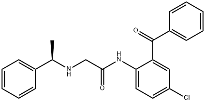 N-(2-Benzoyl-4-chlorophenyl)-2-{[(1R)-1-phenylethyl]amino}acetamide 结构式
