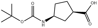 (-)-(1R,3S)-N-Boc-3-氨基环戊烷甲酸 结构式