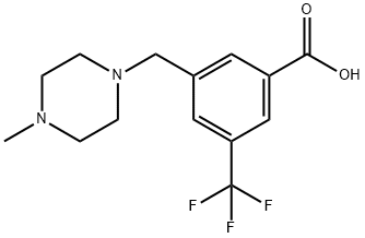 3-((4-Methylpiperazin-1-yl)methyl)-5-(trifluoromethyl)benzoic acid 结构式