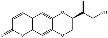 2,3-Dihydro-2-[1-(hydroxymethyl)ethenyl]-7H-pyrano[2,3-g]-1,4-benzodioxin-7-one 结构式
