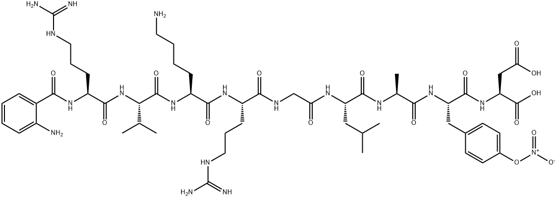 AMINOBENZOYL-ARG-VAL-LYS-ARG-GLY-LEU-ALA-TYR(NO2)-ASP 结构式