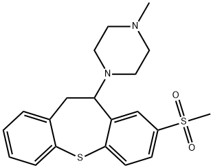 1-(10,11-Dihydro-8-(methylsulfonyl)dibenzo(b,f)thiepin-10-yl)-4-methyl piperazine 结构式