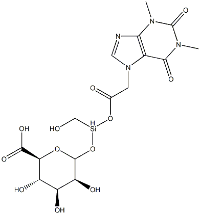 Mannopyranuronic acid, 1-O-hydroxymethyl(1,2,3,6-tetrahydro-1,3-dimethyl-2,6-dioxo-7H-purin-7-yl)acetyloxysilyl- 结构式