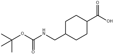 反-4-(BOC氨甲基)环己烷甲酸 结构式