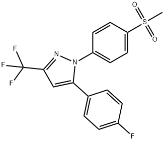 1-[(4-甲基磺酰基)苯基]-3-三氟甲基-5-(4-氟苯基)吡唑 结构式