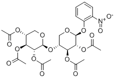 2-硝基苯基 4-O-(2,3,4-三-O-乙酰基-BETA-D-吡喃木糖基)-BETA-D-吡喃木糖苷 2,3-二乙酸酯 结构式