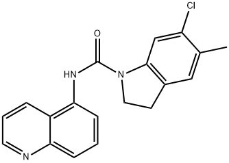 6-氯-2,3-二氢-5-甲基-N-5-喹啉基-1H-吲哚-1-甲酰胺 结构式