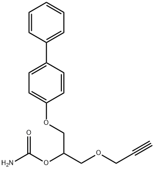 1-(4-Biphenylyloxy)-3-(2-propynyloxy)-2-propanol carbamate 结构式