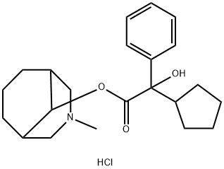 N-甲基-3-氮杂双环[3,3,1]壬-9-基苯基环戊基羟基乙酸酯盐酸盐 结构式
