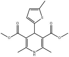 2,6-二甲基-4-(5-甲基-2-噻吩)-1,4-二氢吡啶-3,5-二羧酸二甲酯 结构式