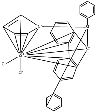 二苯基硅烷基(环戊二烯)(9-芴基)二氯化锆 结构式
