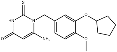 6-氨基-1-(3-(环戊基氧基)-4-甲氧基苄基)-2-硫氧基-2,3-二氢嘧啶-4(1H)-酮 结构式