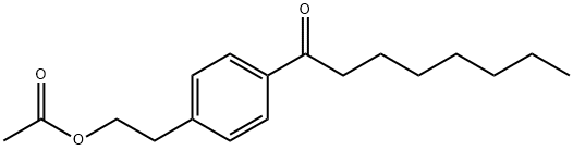 乙酸-[2-(4-辛酰基苯基)]乙酯 结构式