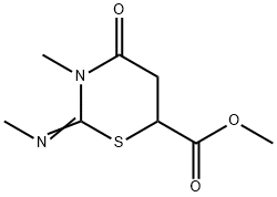 3,4,5,6-Tetrahydro-3-methyl-2-(methylimino)-4-oxo-2H-1,3-thiazine-6-carboxylic acid methyl ester 结构式