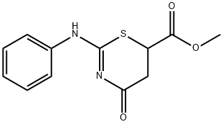 Tetrahydro-4-oxo-2-(phenylimino)-2H-1,3-thiazine-6-carboxylic acid methyl ester 结构式