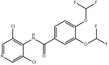 N-(3,5-二氯吡啶-4-基)-3,4-双二氟甲氧基苯甲酰胺 结构式