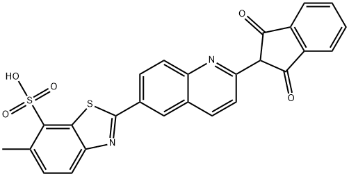 2-[2-(2,3-dihydro-1,3-dioxo-1H-inden-2-yl)-6-quinolyl]-6-methylbenzothiazole-7-sulphonic acid 结构式