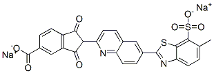 disodium 2-[6-(6-methyl-7-sulphonatobenzothiazol-2-yl)-2-quinolyl]-1,3-dioxoindan-5-carboxylate 结构式