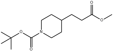 1-BOC-4-哌啶丙酸甲酯 结构式