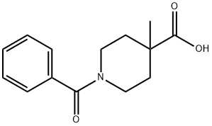 1-苯甲酰基-4-甲基哌啶-4-羧酸 结构式