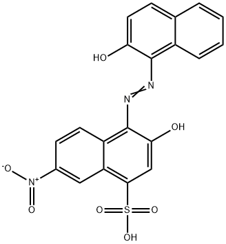 3-hydroxy-4-[(2-hydroxynaphthyl)azo]-7-nitronaphthalene-1-sulphonic acid 结构式