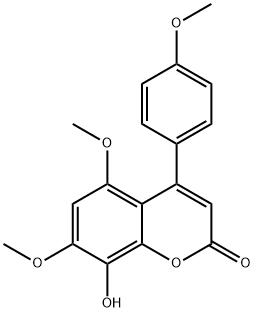 4-(4-Methoxyphenyl)-5,7-dimethoxy-8-hydroxy-2H-1-benzopyran-2-one 结构式