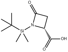 (4R)-N-(叔丁基二甲基甲硅烷基)氮杂环丁酮-2-酮-4-羧酸 结构式