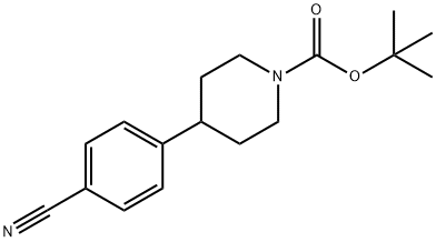 1-叔丁氧羰基-4-(4'-氰基)哌啶 结构式