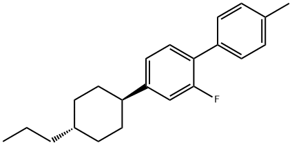 反式-2-氟-4'-甲基-4-(4-丙基环己基)-1,1'-联苯 结构式