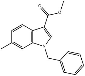 1H-INDOLE-3-CARBOXYLIC ACID, 6-METHYL-1-(PHENYLMETHYL)-,METHYL ESTER 结构式