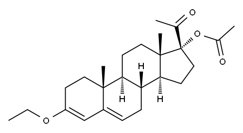 3-ethoxy-17-hydroxypregna-3,5-dien-20-one 17-acetate 结构式