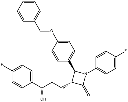 (3R,4S)-1-(4-氟苯基)-3-[(3S)-3-(4-氟苯基)-3-羟基丙基]-4-[4-(苯甲氧基)苯基]-2-氮杂环丁酮 结构式