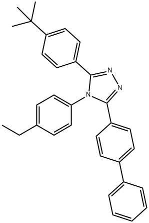 4-(4-乙基苯)-5-[4-(1,1-二甲 基乙基)苯]-3-联苯-1,2,4-三 氮唑 结构式