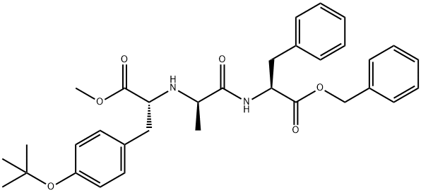 L-Phenylalanine, N-[N-[1-[[4-(1,1-dimethylethoxy)phenyl]methyl]-2-methoxy-2-oxoethyl]-D-alanyl]-, phenylmethyl ester, (R)- (9CI) 结构式