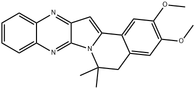 5,6-二氢-2,3-二甲氧基-6,6-二甲基苯并[7,8]吲哚嗪并[2,3-B]喹喔啉 结构式