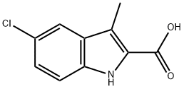 5-氯-3-甲基-1H-吲哚-2-羧酸 结构式