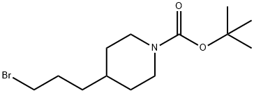 4-(3-溴丙基)哌啶-1-羧酸叔丁酯 结构式