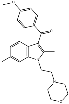 [6-碘-2-甲基-1-[2-(4-吗啉基)乙基]-1H-吲哚-3-基](4-甲氧基苯基)甲酮 结构式