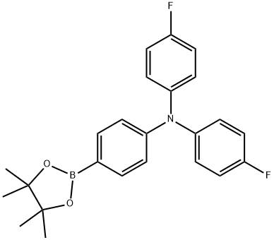 4-FLUORO-N-(4-FLUOROPHENYL)-N-(4-(4,4,5,5-TETRAMETHYL-1,3,2-DIOXABOROLAN-2-YL)PHENYL)ANILINE 结构式