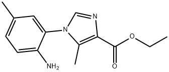 1-(2-氨基-5-甲基苯基)-5-甲基-1H-咪唑-4-羧酸乙酯 结构式
