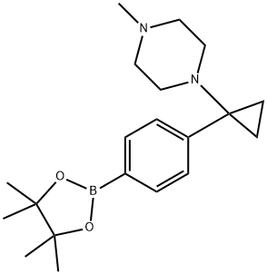1-methyl-4-{1-[4-(tetramethyl-1,3,2-dioxaborolan-2-yl)phenyl]cyclopropyl}piperazine 结构式