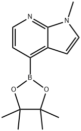 1-Methyl-4-(4,4,5,5-tetramethyl-1,3,2-dioxaborolan-2-yl)-1H-pyrrolo[2,3-b]pyridine 结构式