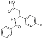 3-苯甲酰氨基-3-(4-氟-苯基)-丙酸 结构式