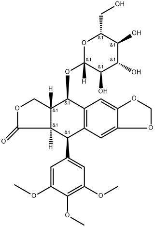 鬼臼毒素-4-O-葡萄糖苷 结构式