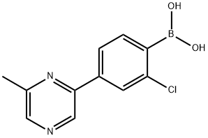 (2-Chloro-4-(6-methylpyrazin-2-yl)phenyl)boronic acid 结构式