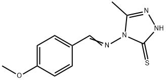 4-[(4-METHOXYPHENYL)METHYLIDENEAMINO]-5-METHYL-2H-1,2,4-TRIAZOLE-3(4H)-THIONE 结构式