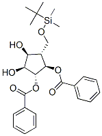 1,2,3,4-Cyclopentanetetrol, 5-(1,1-dimethylethyl)dimethylsilyloxymethyl-, 1,2-dibenzoate, 1R-(1.alpha.,2.beta.,3.alpha.,4.alpha.,5.beta.)- 结构式