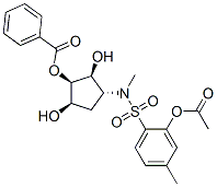 Benzenesulfonamide, N-2-(acetyloxy)methyl-4-(benzoyloxy)-3,5-dihydroxycyclopentyl-4-methyl-, 1S-(1.alpha.,2.beta.,3.alpha.,4.beta.,5.alpha.)- 结构式